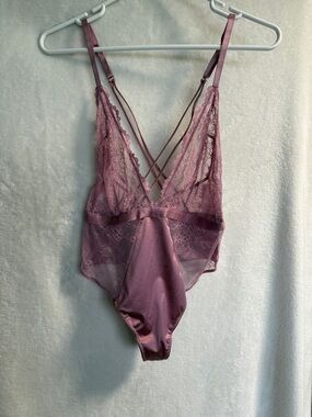 Auden Mauve Lace & Satin Bodysuit